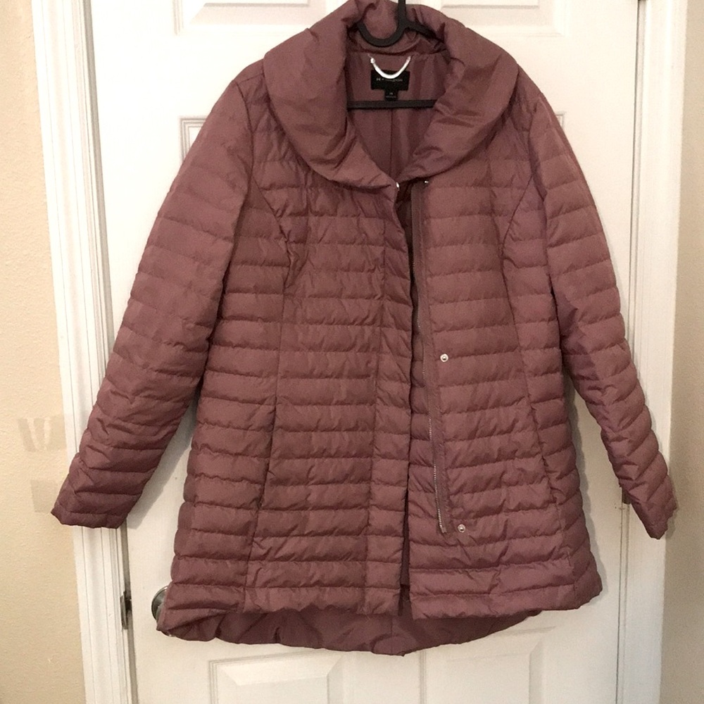 Dusty Mauve 3/4 length puffer HALSTON